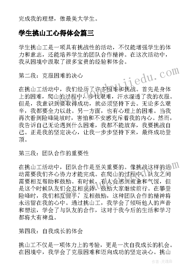 最新学生挑山工心得体会 大学生挑山工精神心得体会(实用9篇)