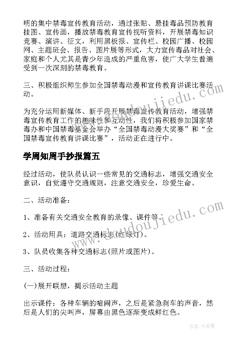 2023年学周知周手抄报(模板5篇)