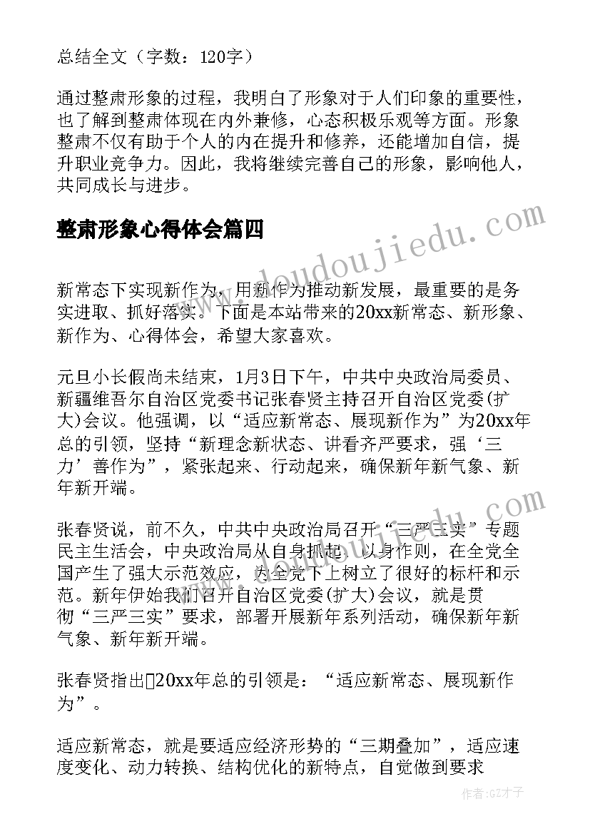 整肃形象心得体会(实用6篇)