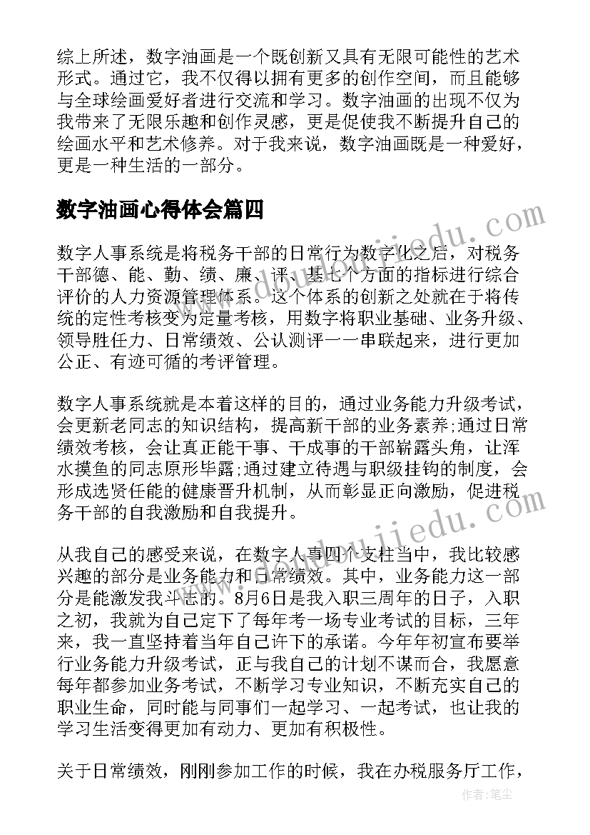 2023年数字油画心得体会(通用6篇)