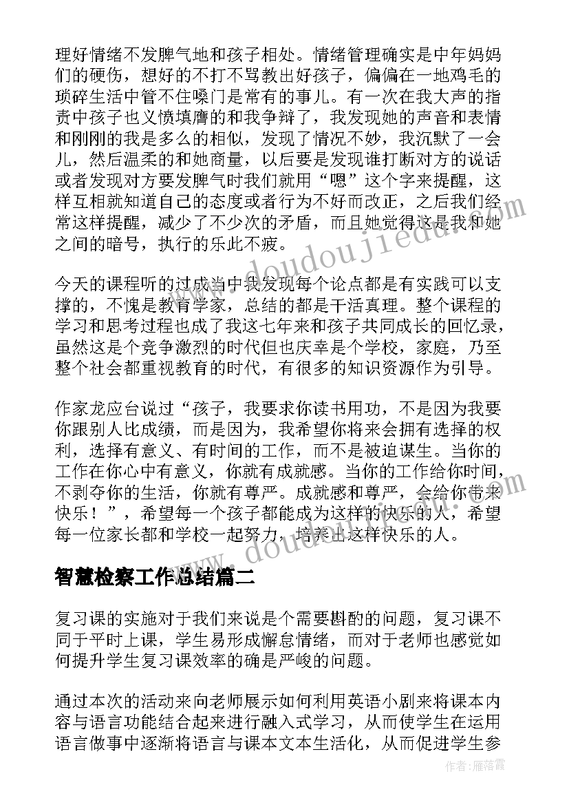 智慧检察工作总结(优质6篇)