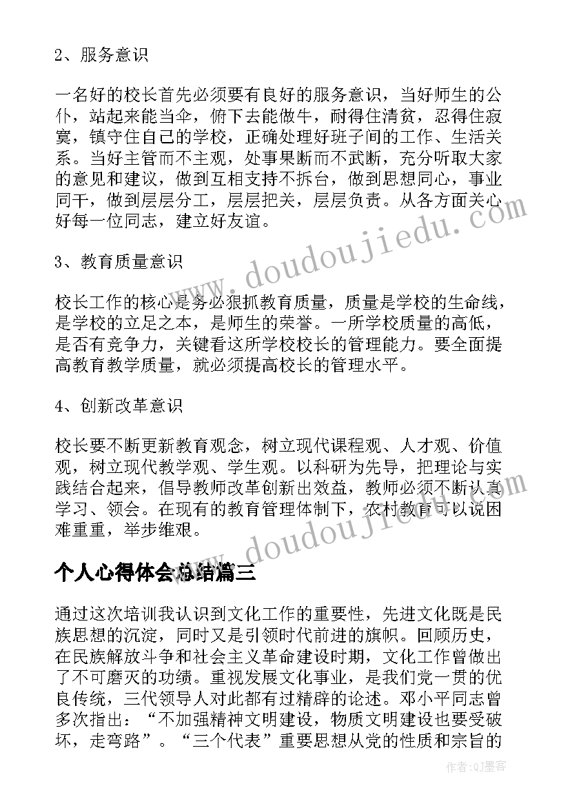 2023年个人心得体会总结(实用5篇)