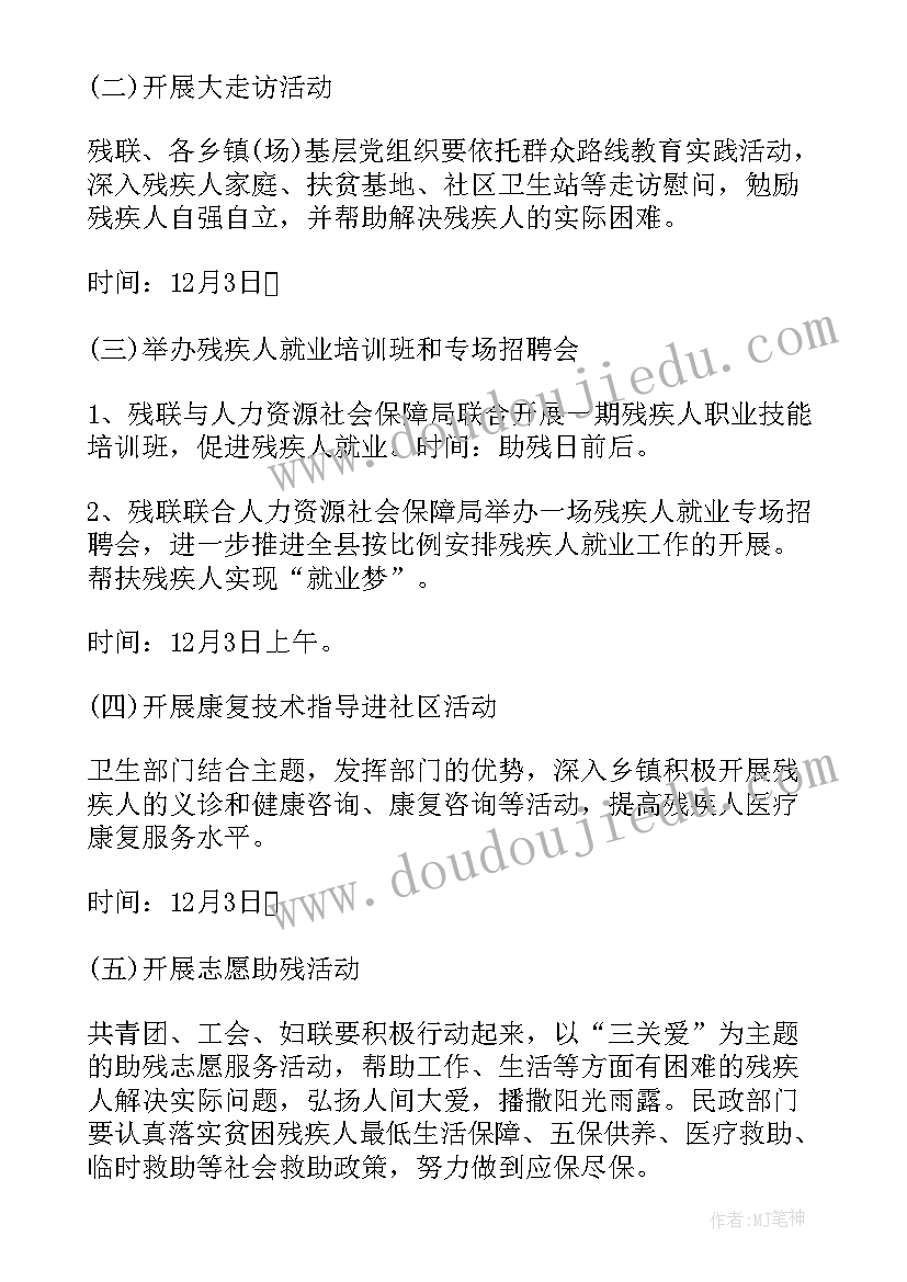 2023年世界残疾人日活动策划书 世界残疾人日的活动总结(模板5篇)