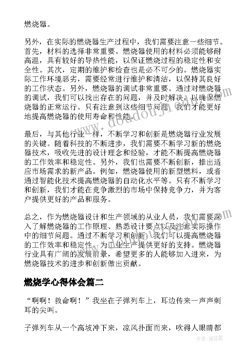 2023年燃烧学心得体会(汇总5篇)