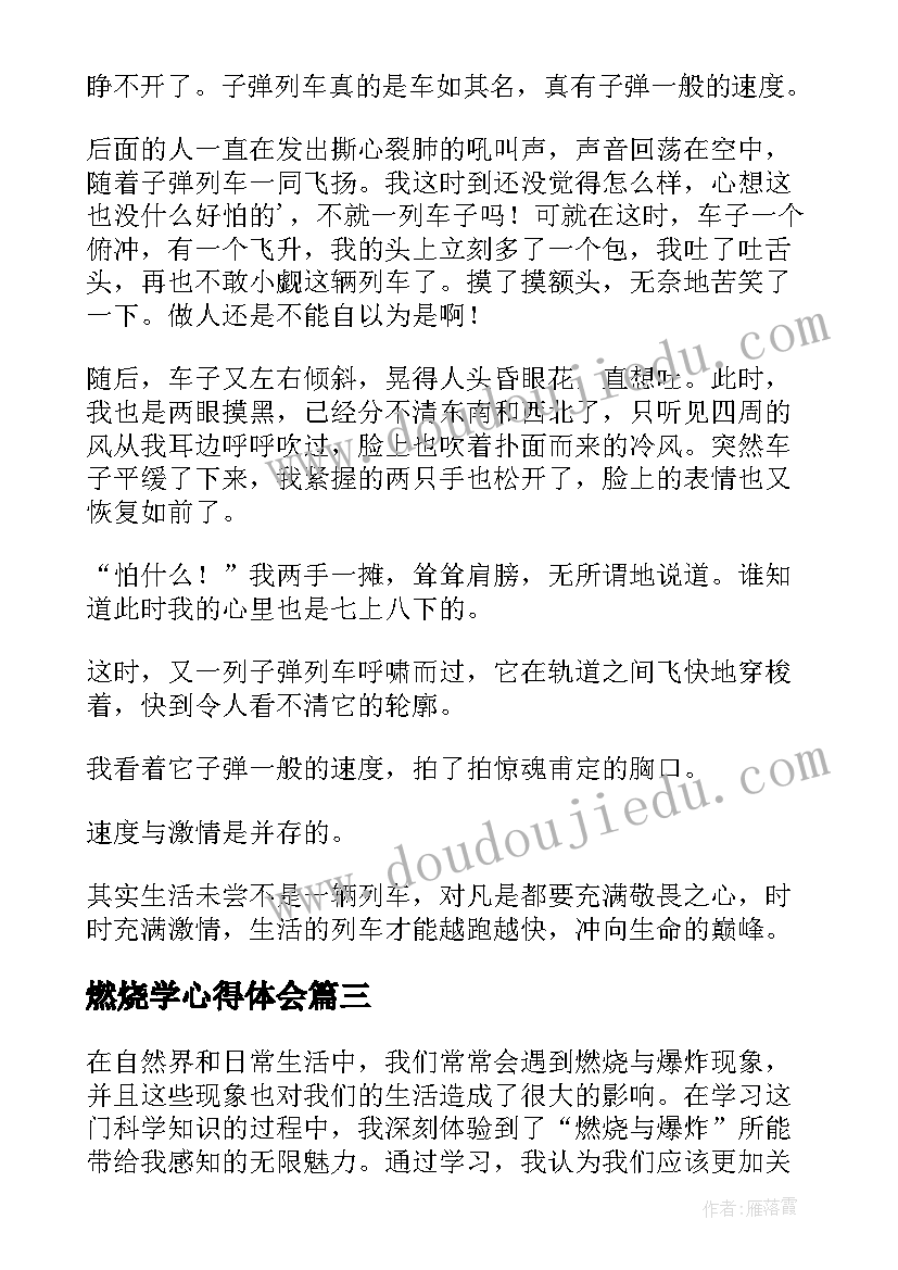 2023年燃烧学心得体会(汇总5篇)