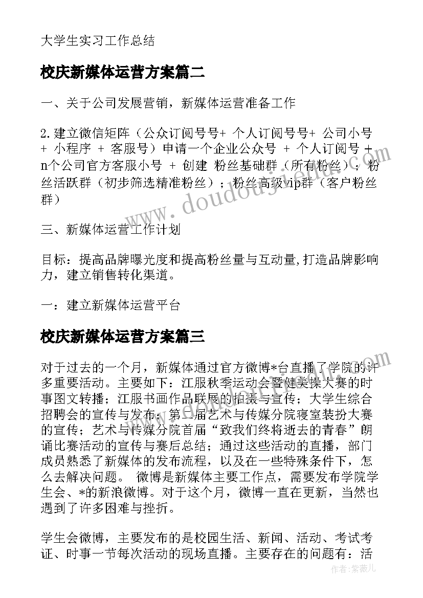 2023年校庆新媒体运营方案(实用5篇)