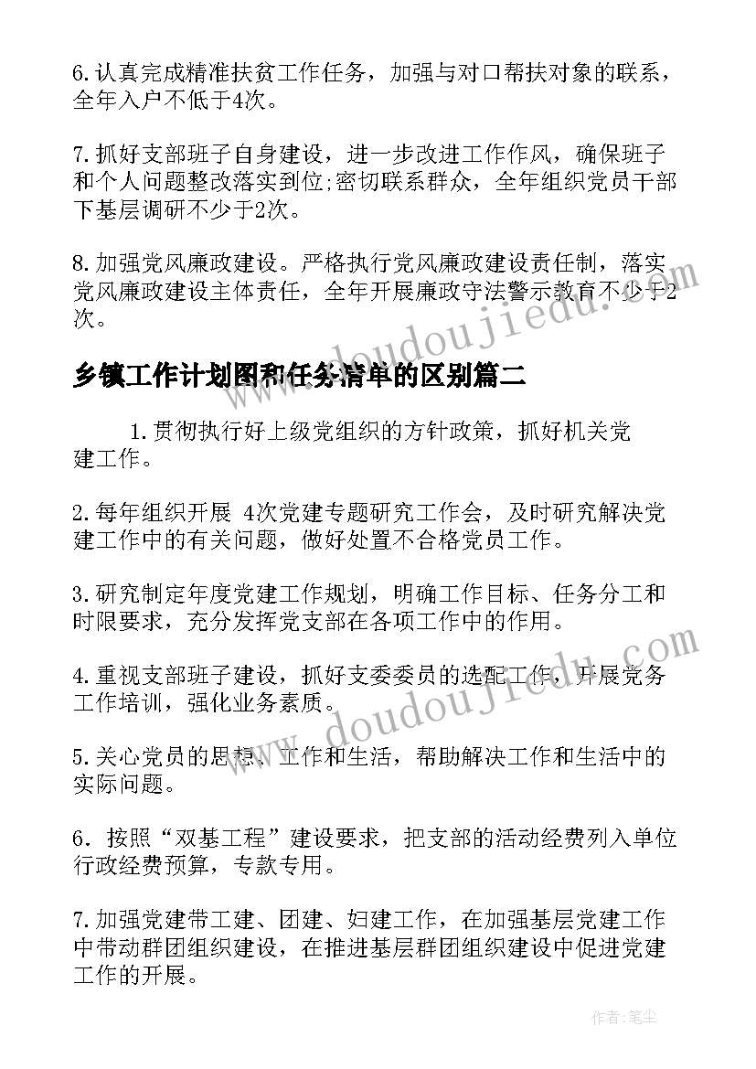 2023年乡镇工作计划图和任务清单的区别 任务清单工作计划(汇总5篇)