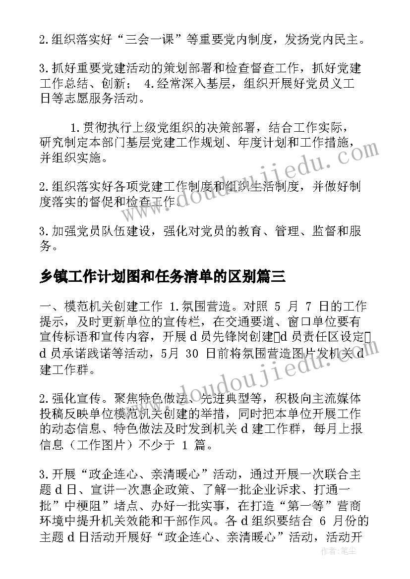 2023年乡镇工作计划图和任务清单的区别 任务清单工作计划(汇总5篇)