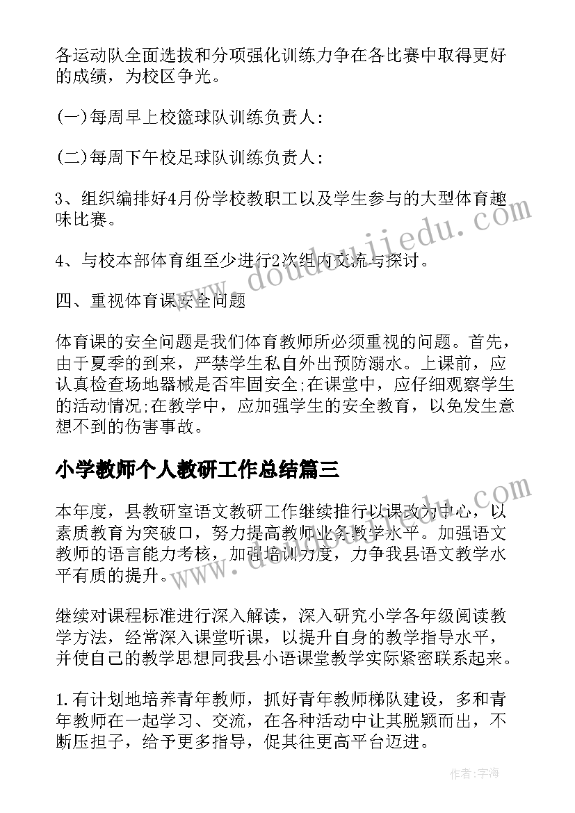 2023年小学教师个人教研工作总结(大全9篇)