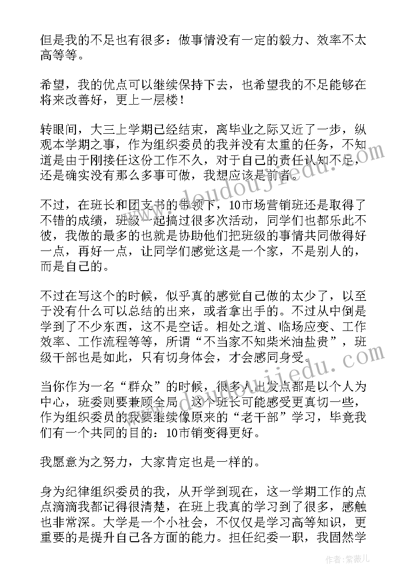 最新纪检委员月末总结报告(精选6篇)