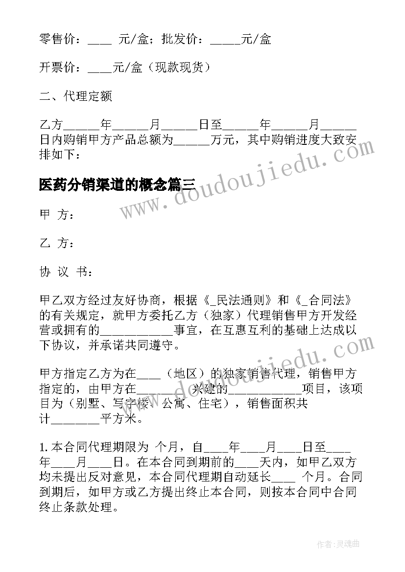 医药分销渠道的概念 分销员合同合集(模板6篇)