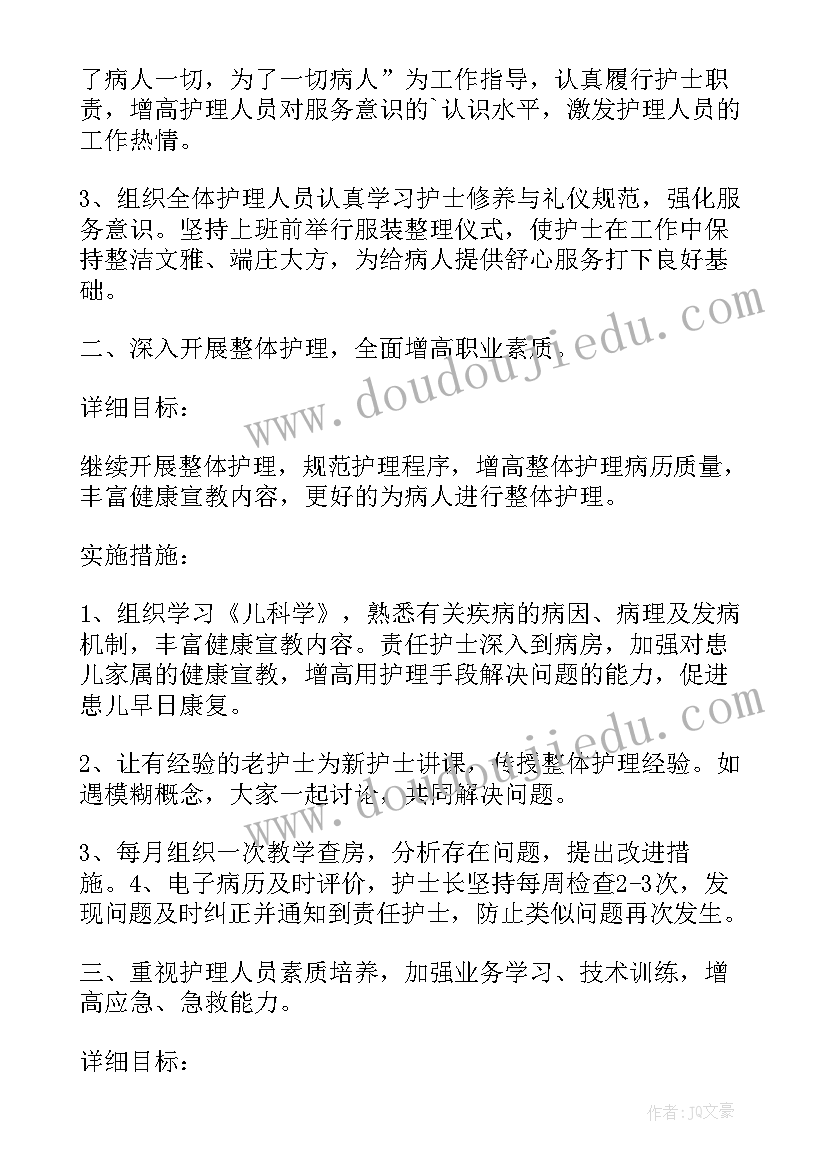 护士工作计划格式 试用期护士工作计划格式(模板9篇)