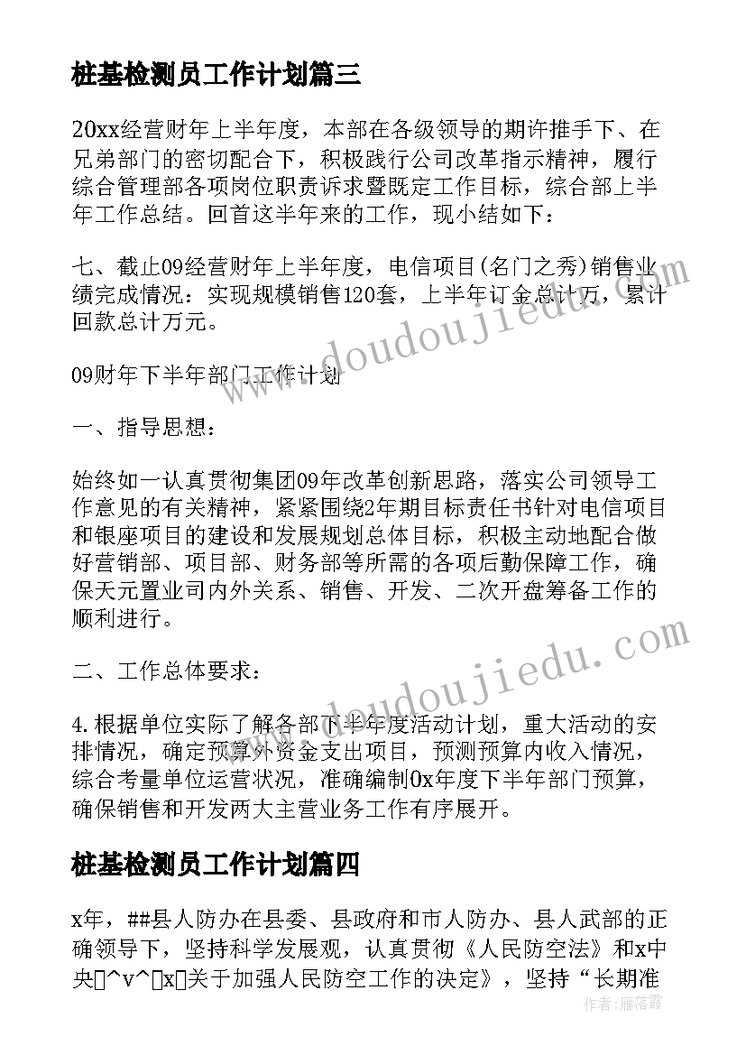 2023年桩基检测员工作计划 桩基检测合同共(优秀8篇)