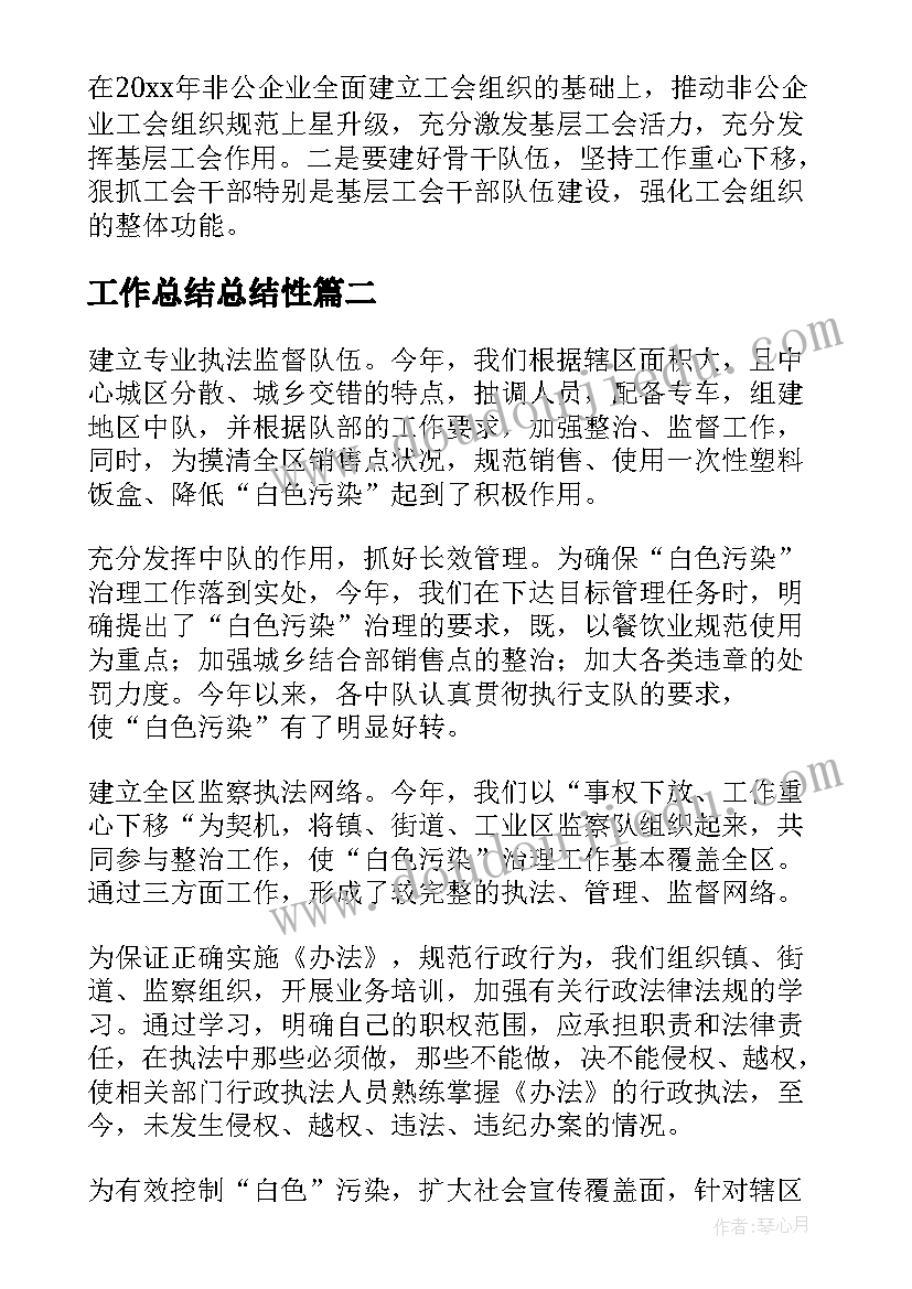 2023年工作总结总结性(大全10篇)