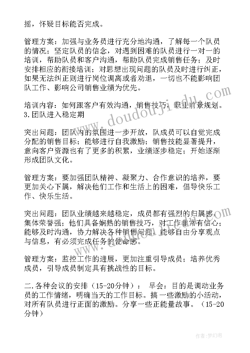 2023年带团队工作规划和展望(优质8篇)