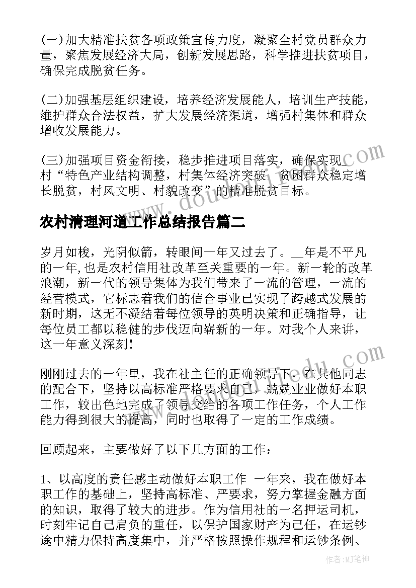 农村清理河道工作总结报告(汇总5篇)