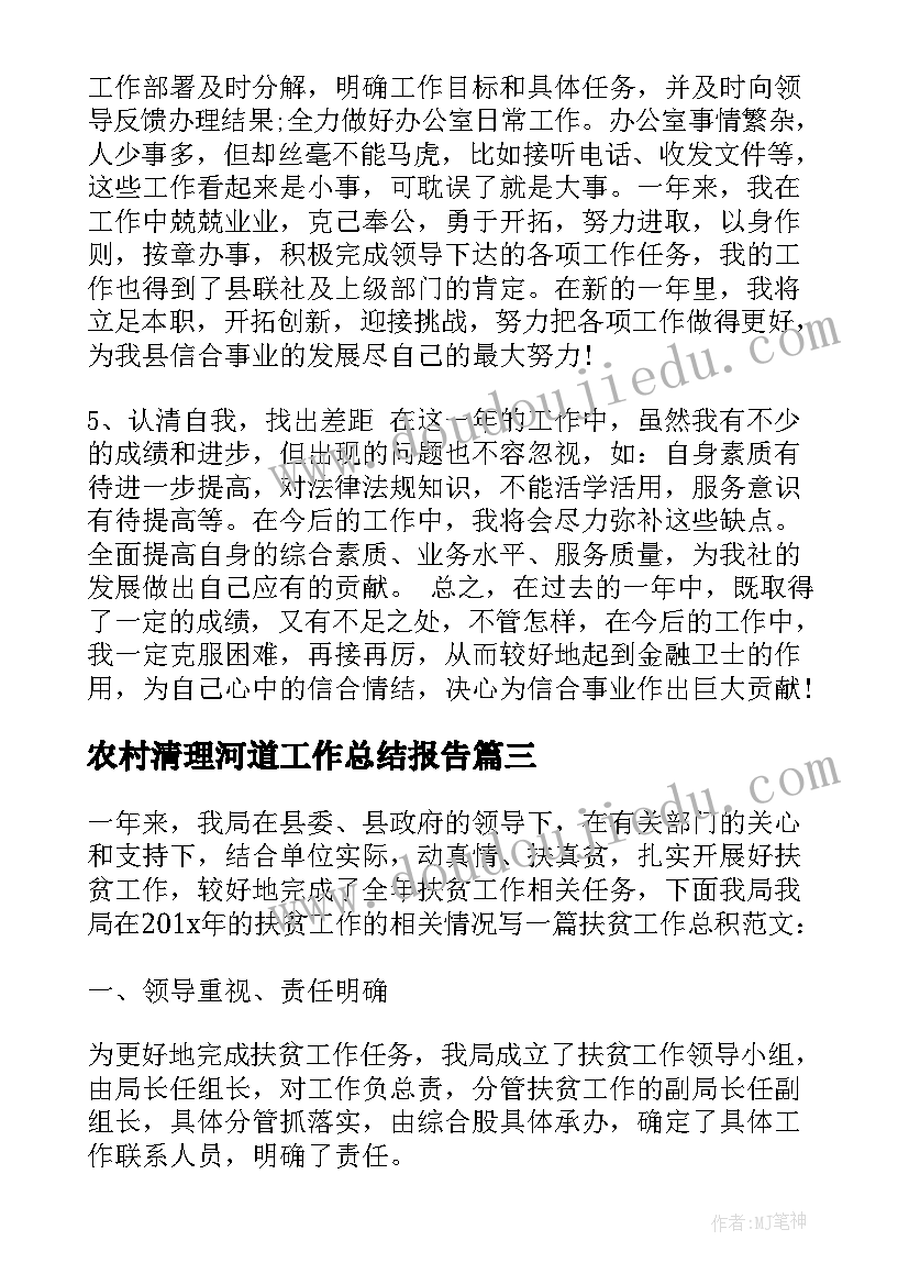 农村清理河道工作总结报告(汇总5篇)