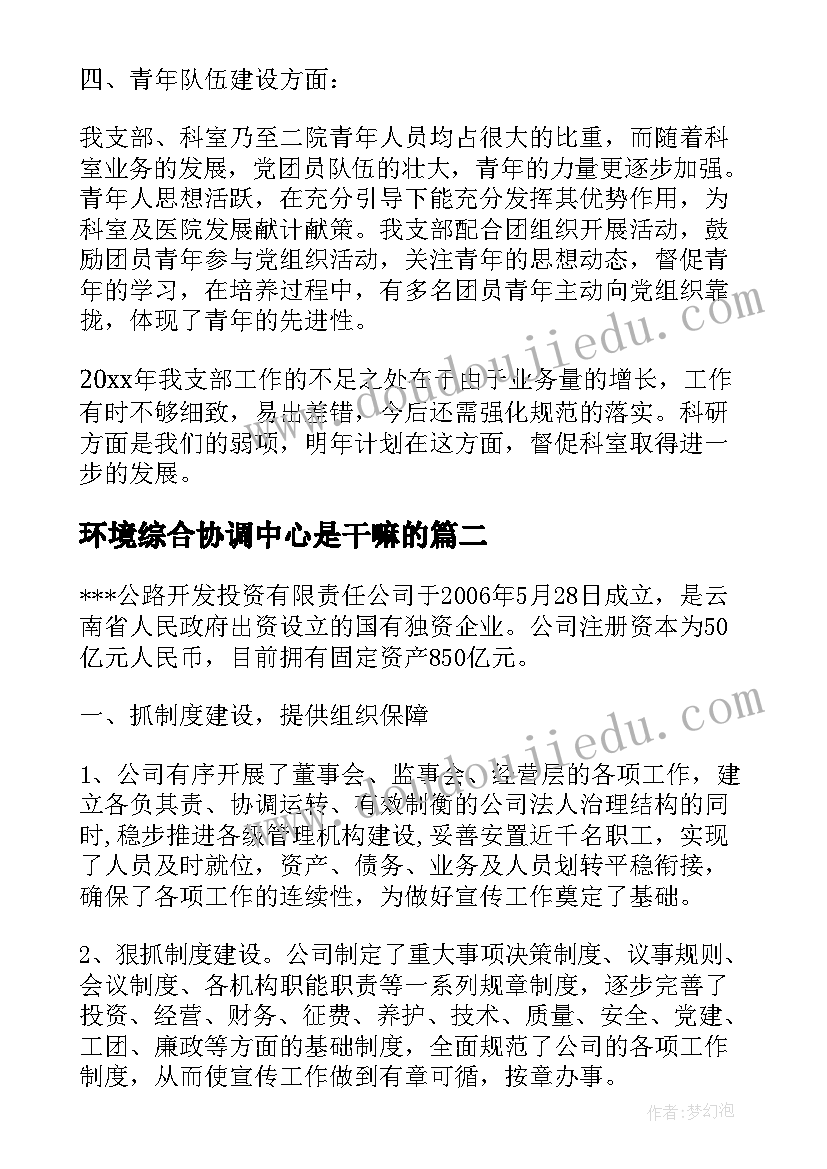 2023年环境综合协调中心是干嘛的 采掘协调工作总结共(汇总9篇)