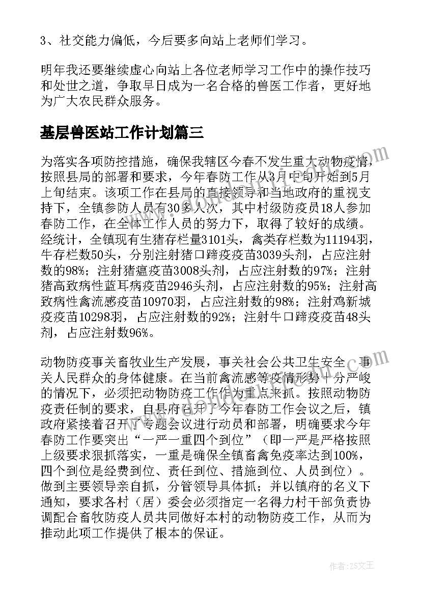 最新基层兽医站工作计划 兽医师工作总结(精选5篇)