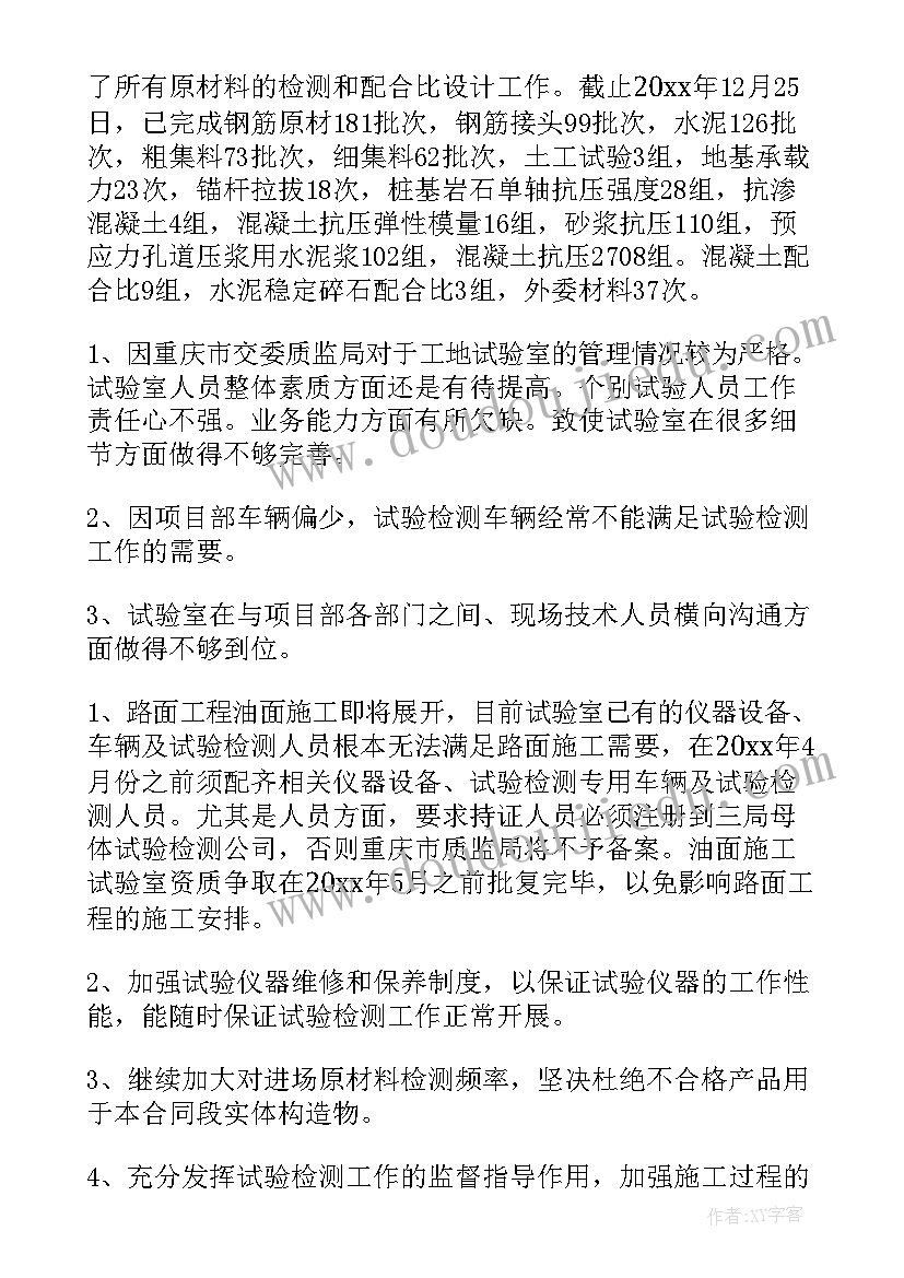 最新试验室年度总结报告 母体试验室主任工作总结(汇总10篇)