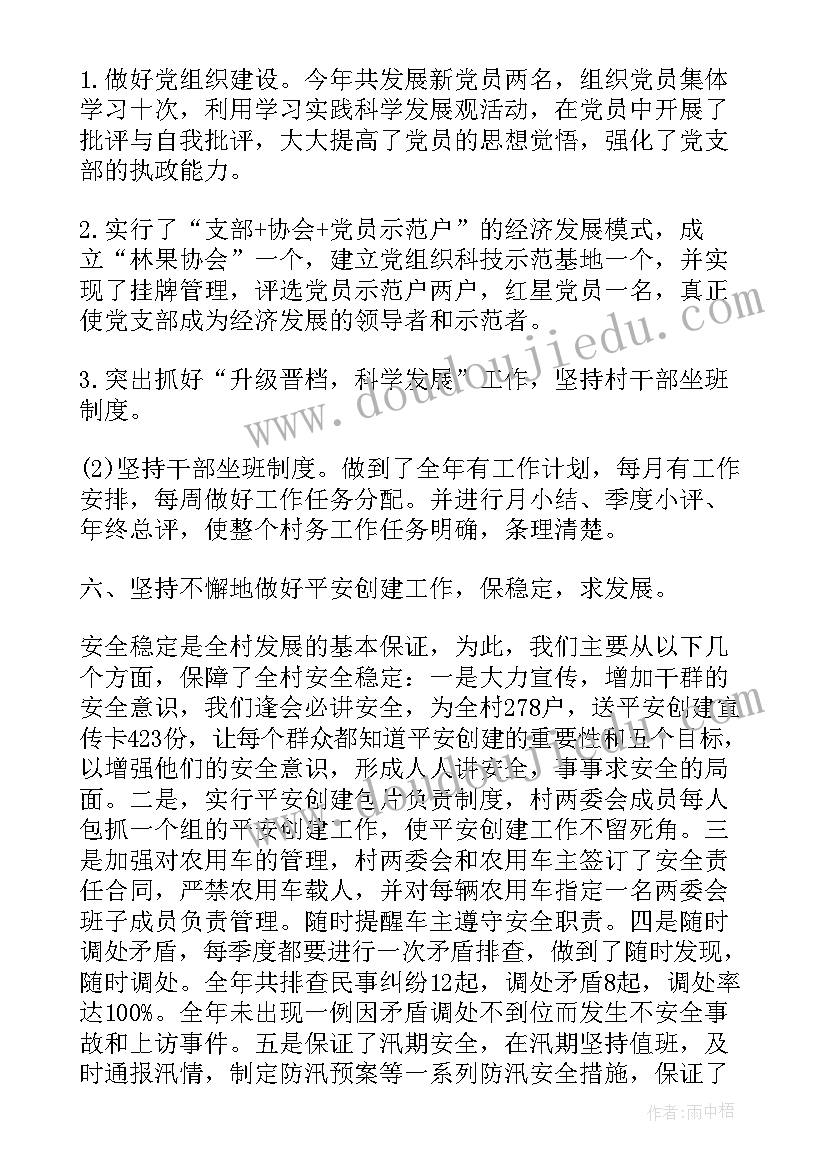 2023年村委八一工作总结(模板7篇)