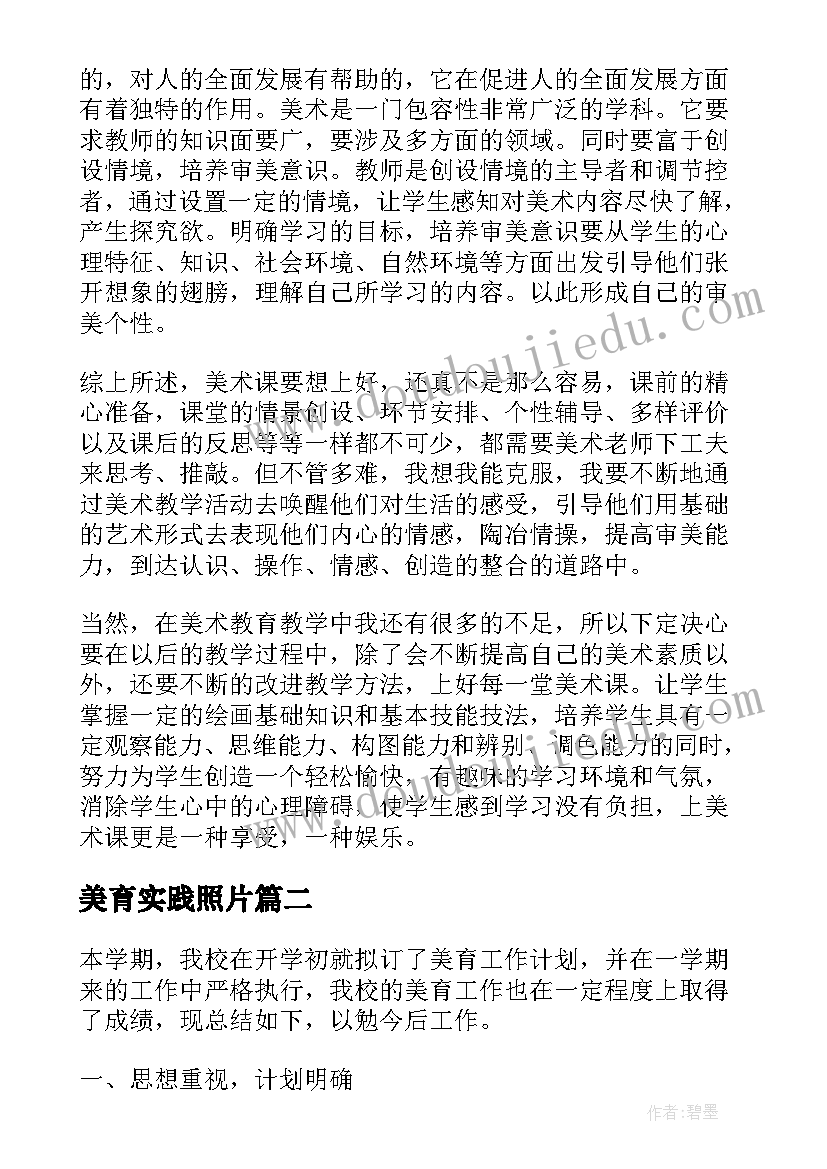 最新美育实践照片 美育教学心得体会(大全5篇)