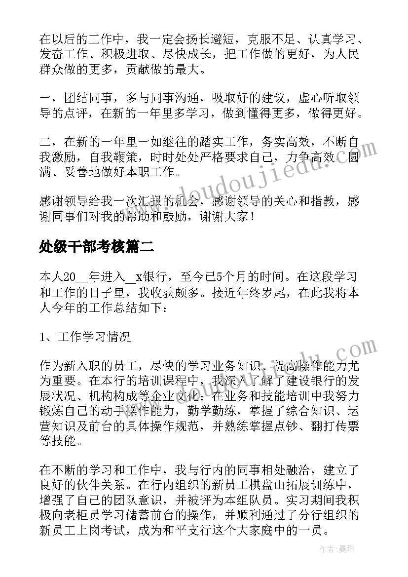 处级干部考核 年度考核工作总结(精选5篇)