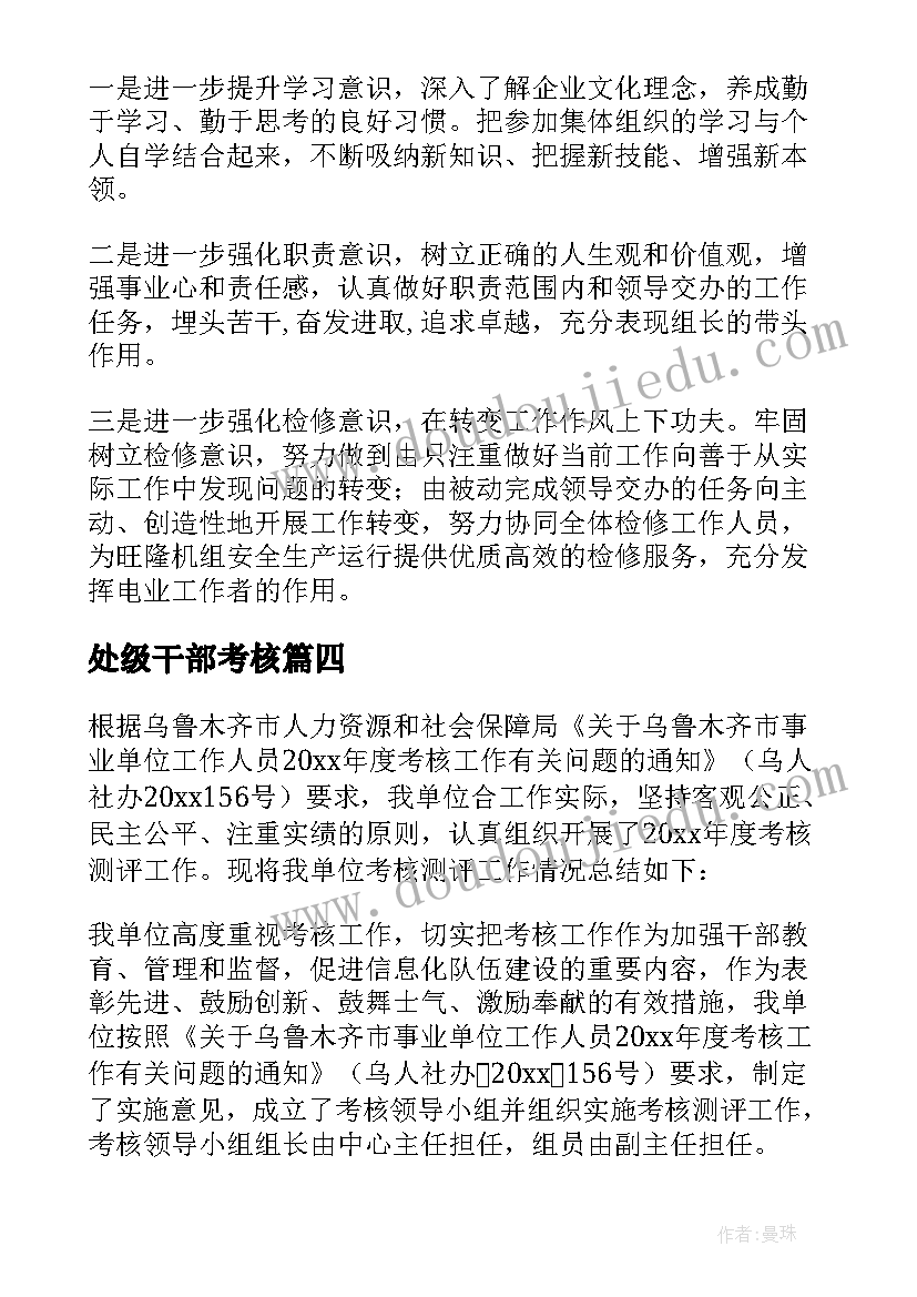 处级干部考核 年度考核工作总结(精选5篇)