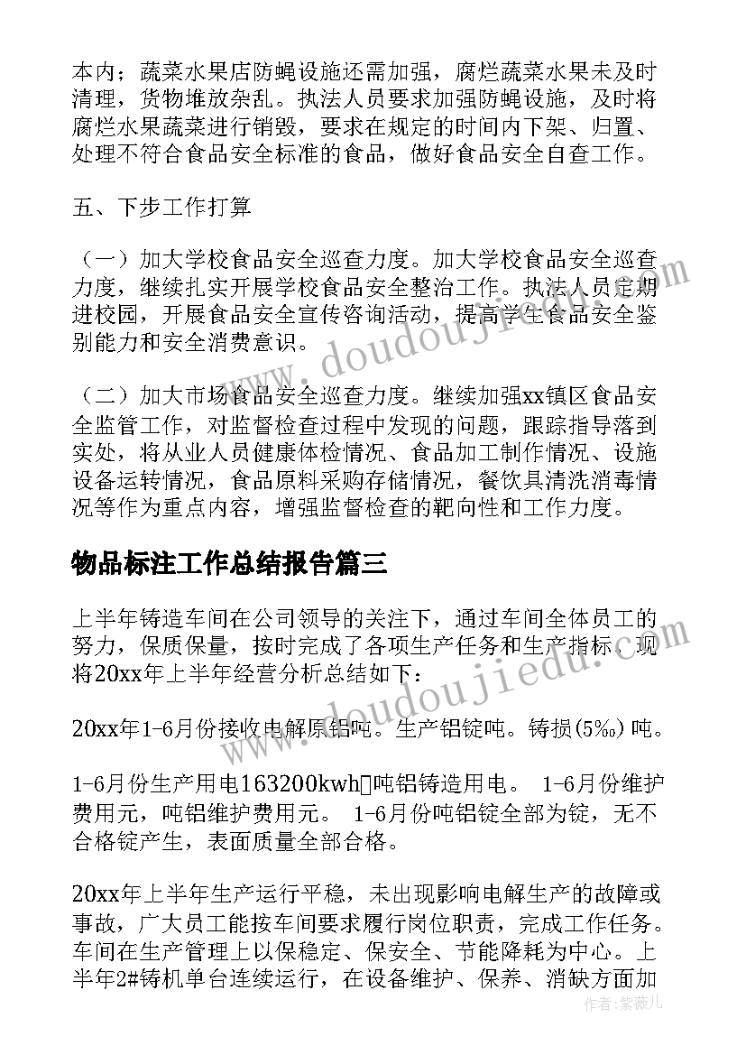 2023年物品标注工作总结报告(优秀5篇)