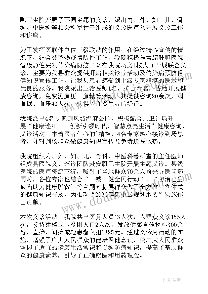 义诊活动思想汇报 义诊活动总结(精选6篇)