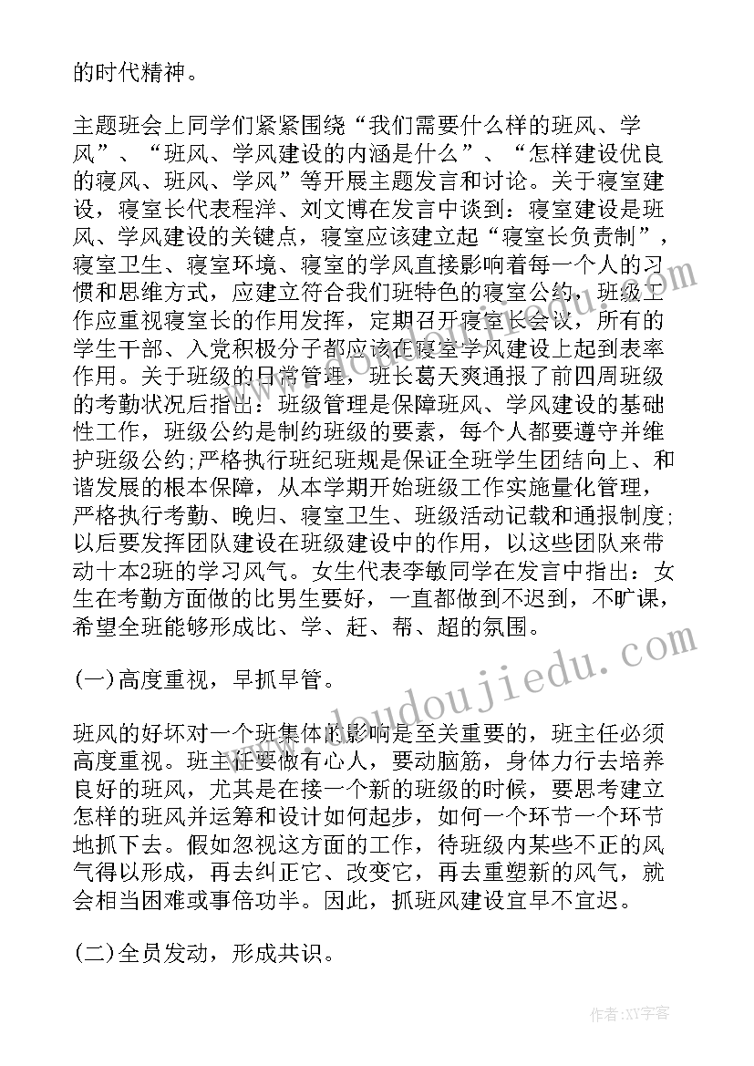 2023年高效课堂活动 学风建设班会总结(通用6篇)