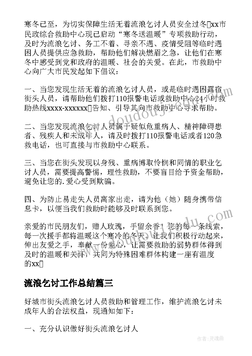 流浪乞讨工作总结(大全5篇)