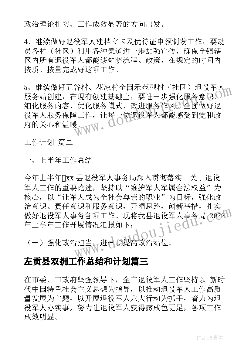 2023年左贡县双拥工作总结和计划(大全5篇)