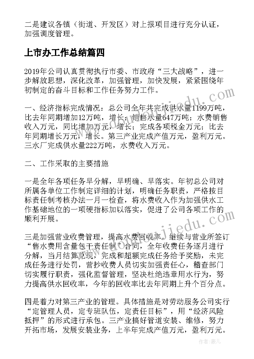 2023年上市办工作总结(精选10篇)