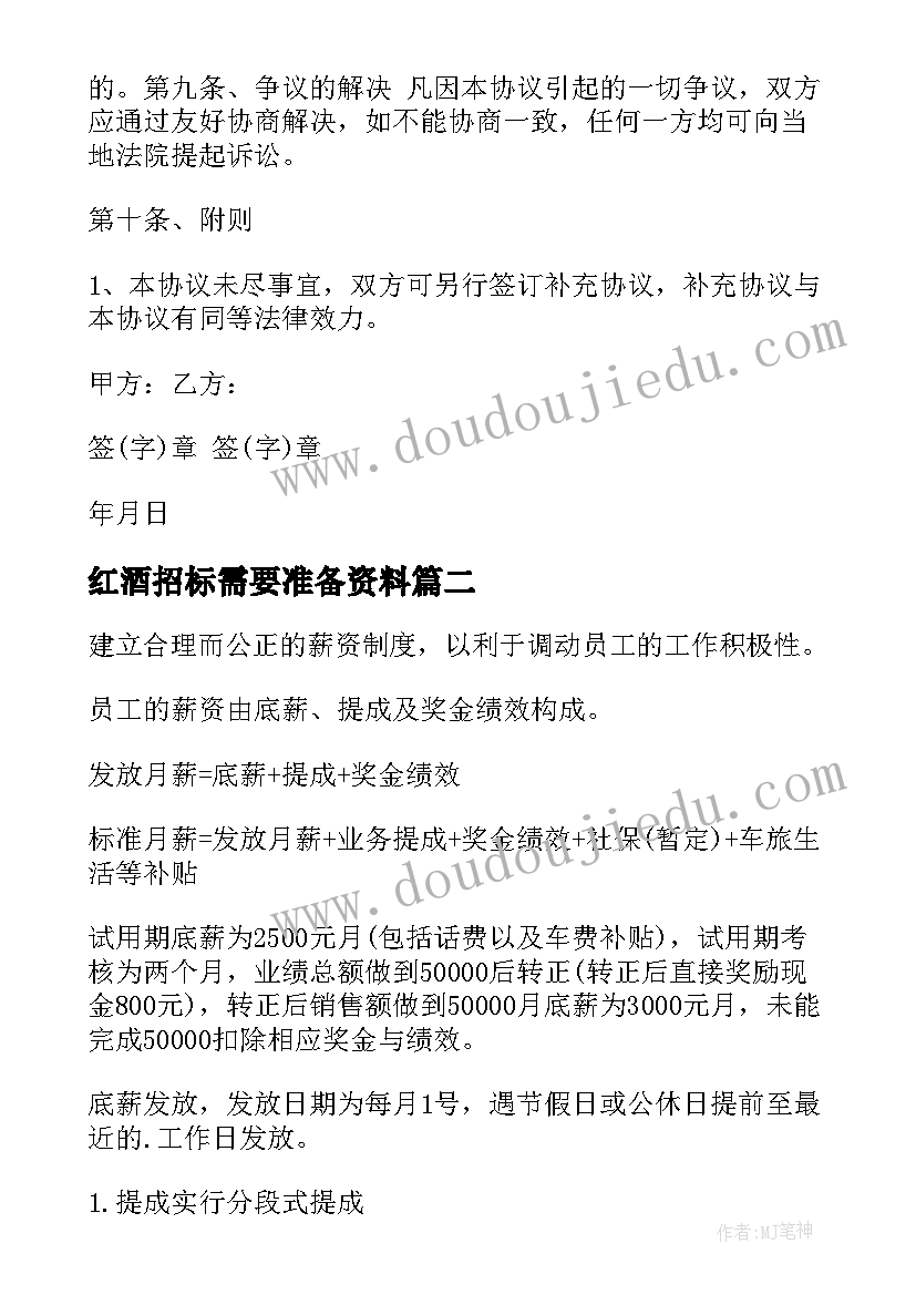 2023年红酒招标需要准备资料 红酒进口合同(通用5篇)