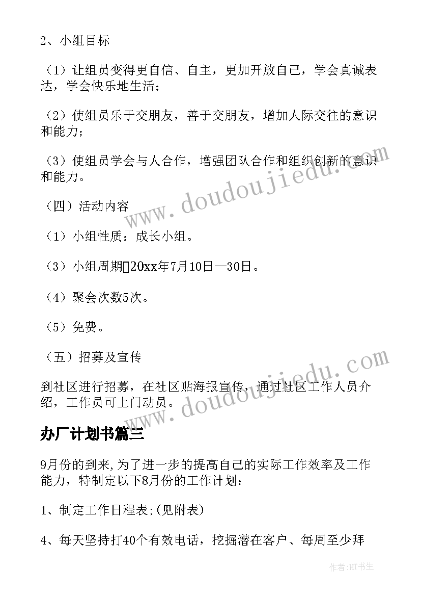 2023年办厂计划书(优秀7篇)