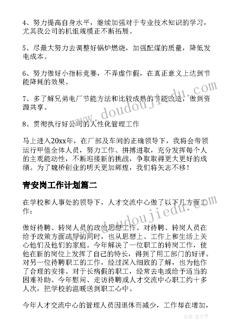 2023年青安岗工作计划 年度工作总结(实用5篇)