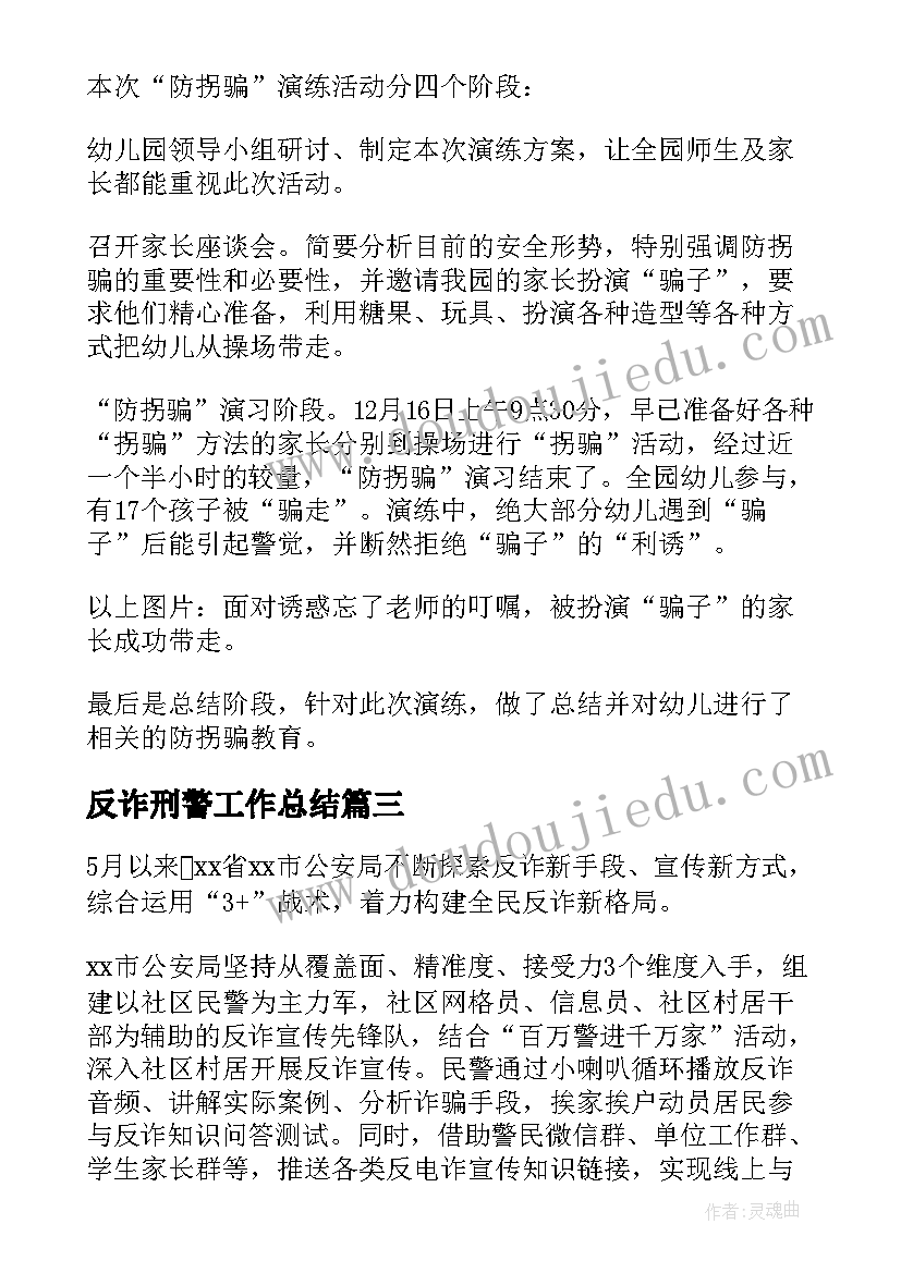 反诈刑警工作总结(优质5篇)