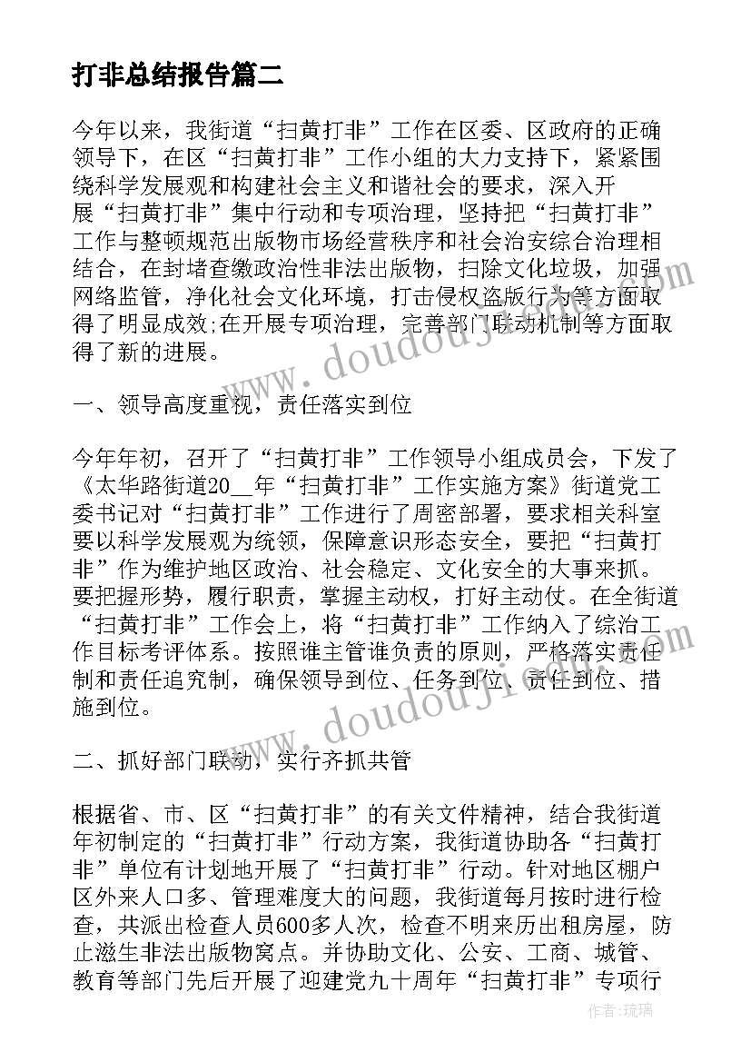 打非总结报告(模板10篇)