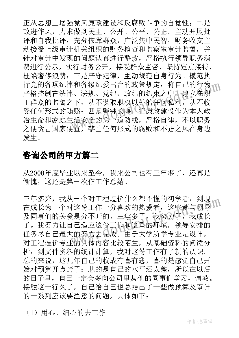 咨询公司的甲方 财税咨询公司工作总结个人共(优秀5篇)