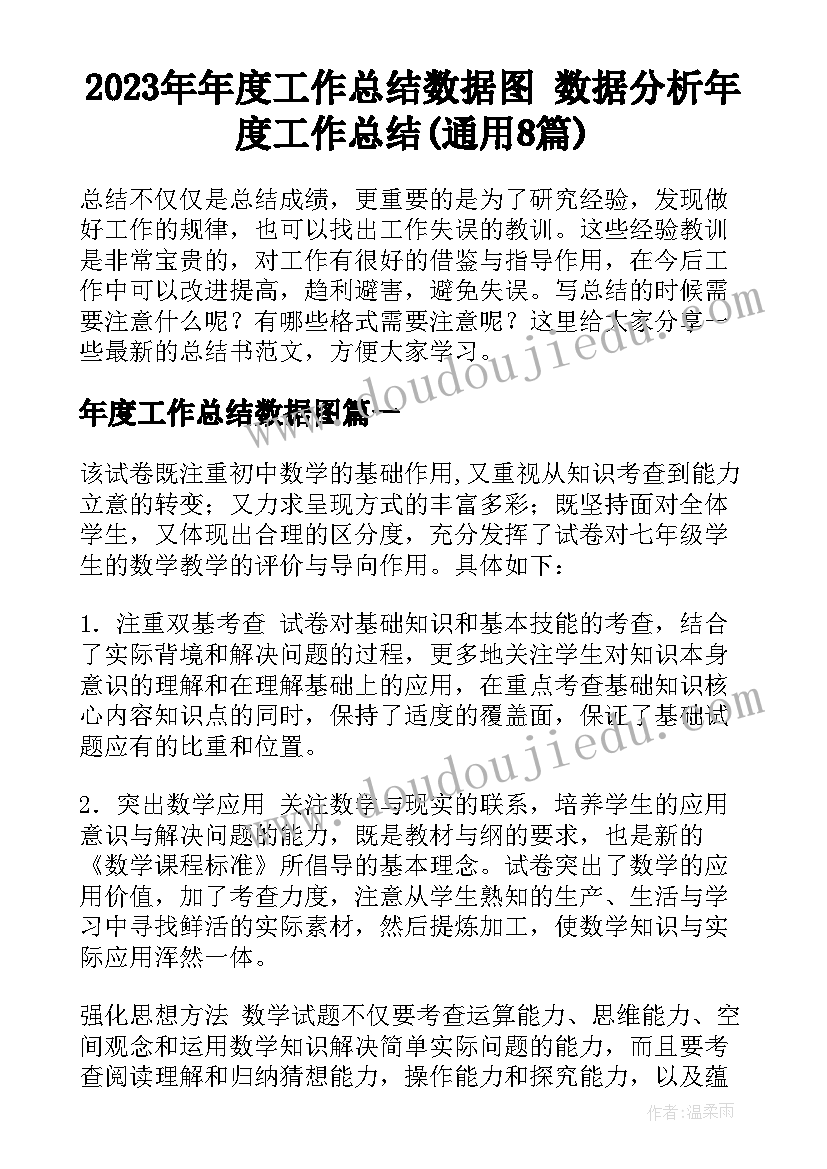 2023年年度工作总结数据图 数据分析年度工作总结(通用8篇)