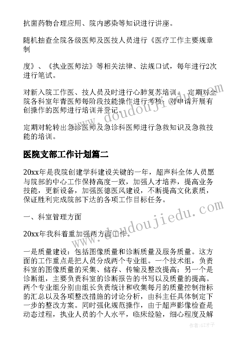 2023年医院支部工作计划 医院工作计划(模板7篇)