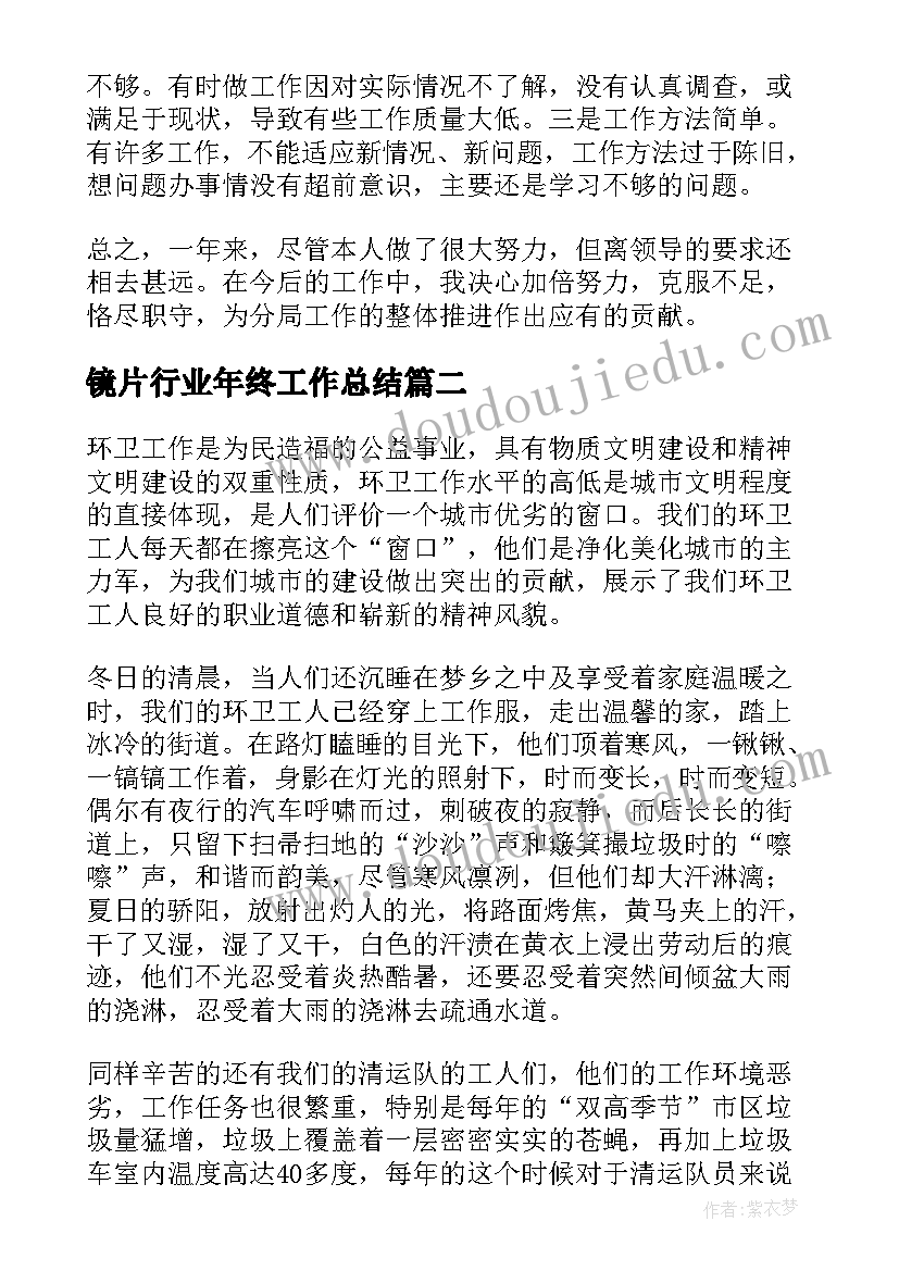 2023年镜片行业年终工作总结 it行业年终工作总结(优质9篇)