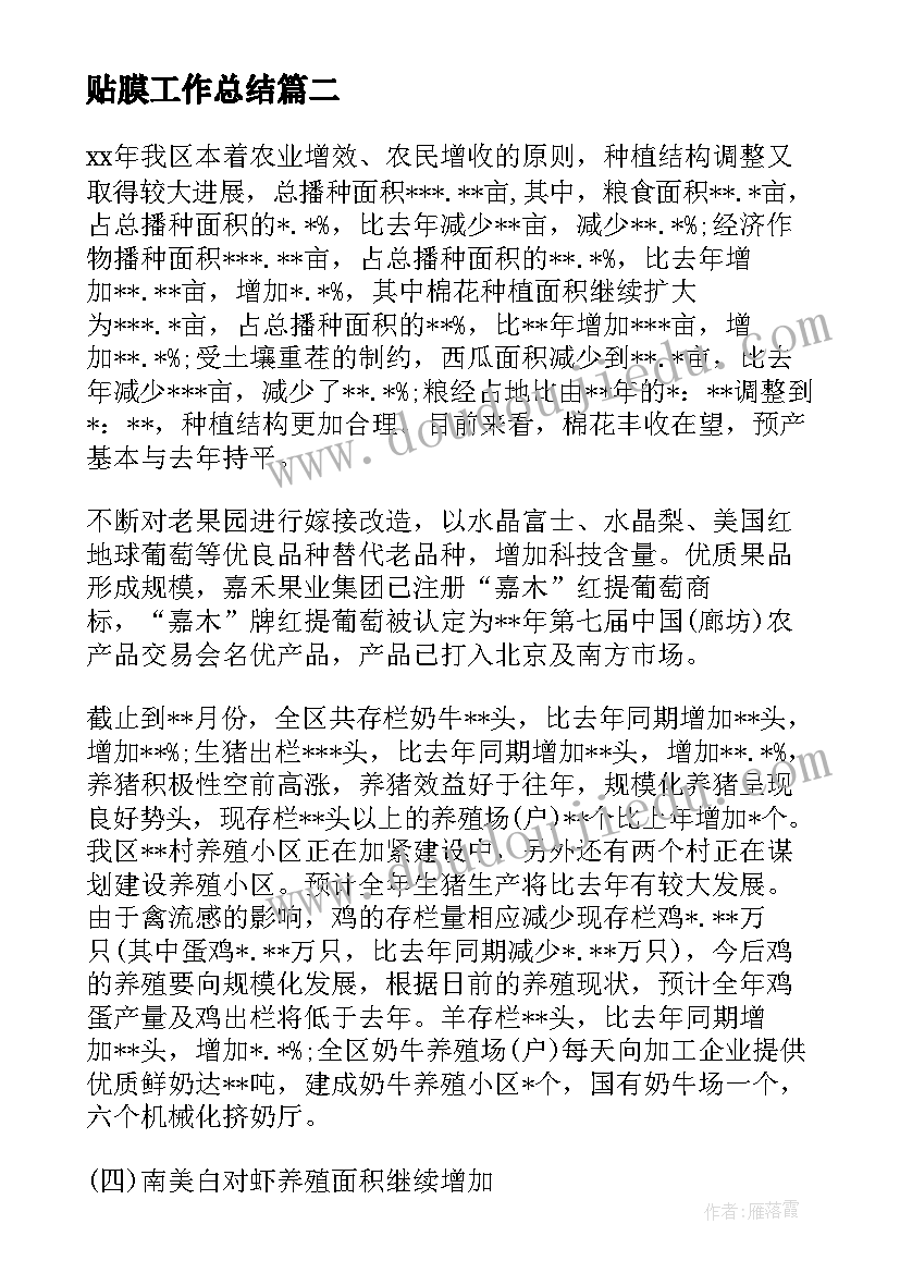 2023年贴膜工作总结(模板7篇)