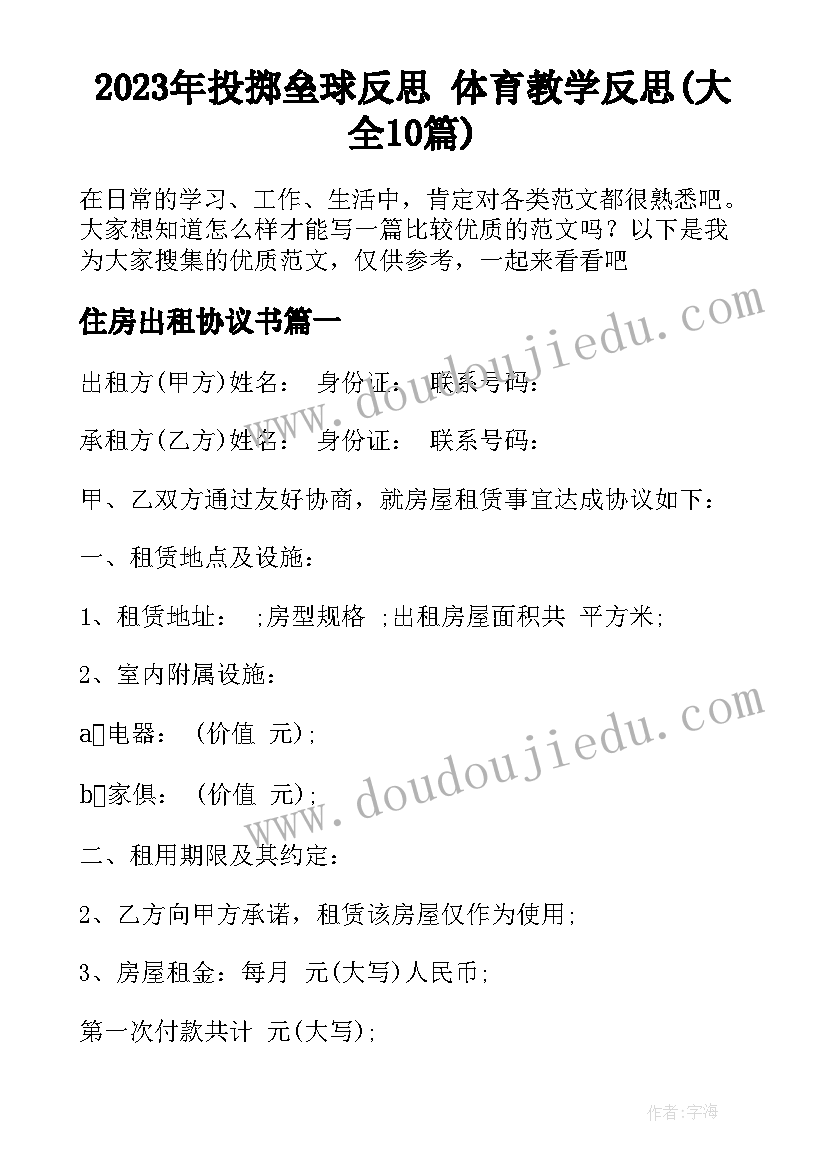 2023年投掷垒球反思 体育教学反思(大全10篇)