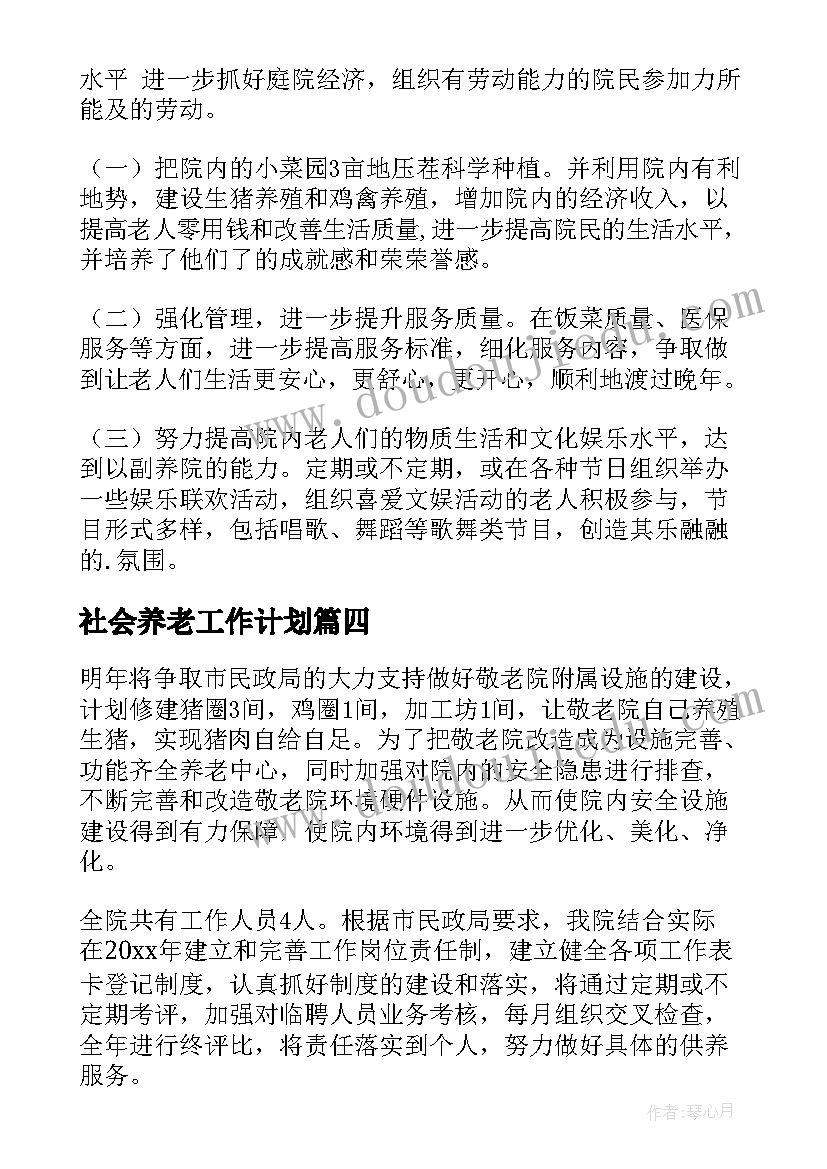 2023年社会养老工作计划 养老院工作计划(汇总9篇)