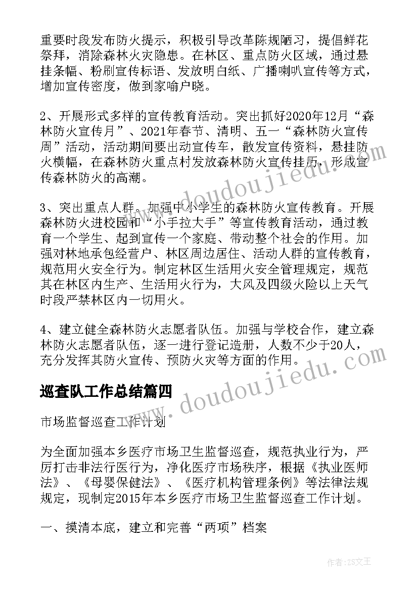 2023年巡查队工作总结 巡查周工作计划(精选7篇)