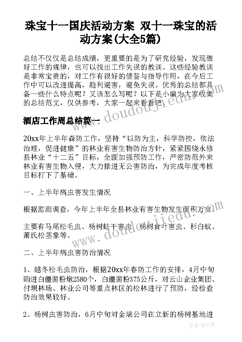 珠宝十一国庆活动方案 双十一珠宝的活动方案(大全5篇)