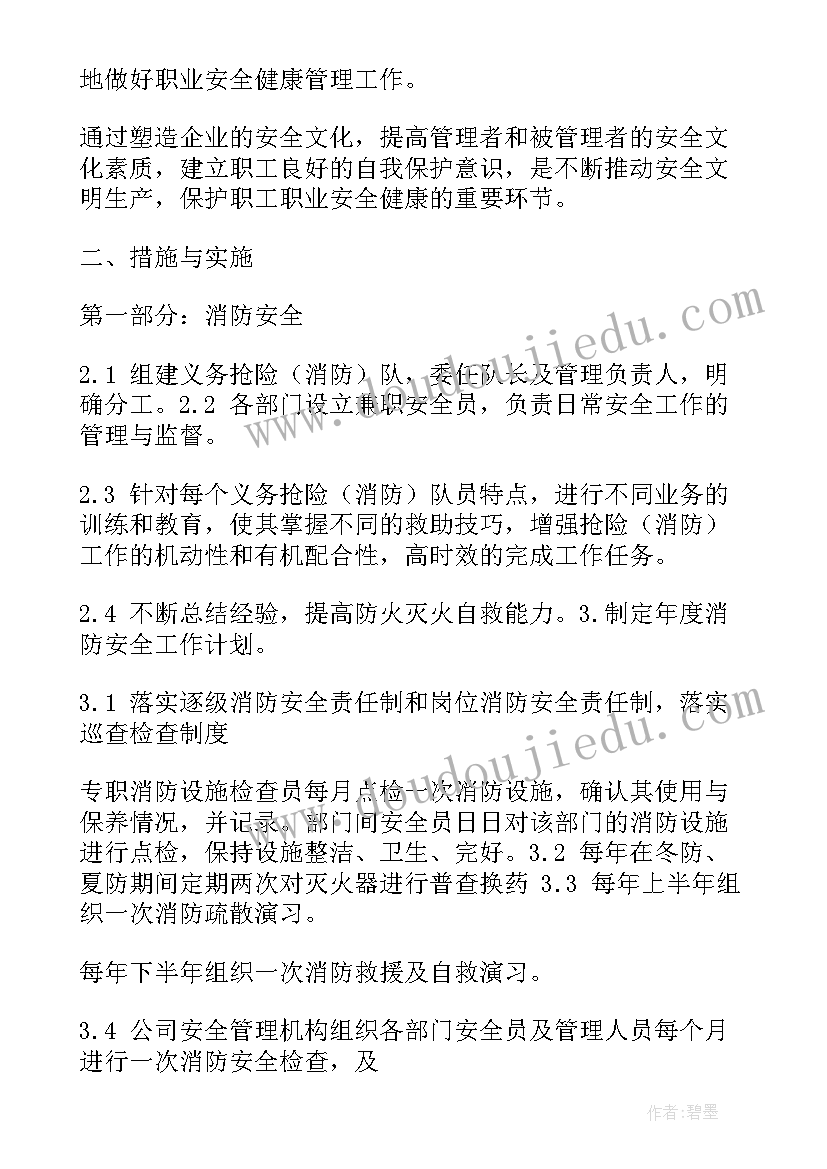 职业健康执法工作计划 职业健康安全工作计划(优质5篇)