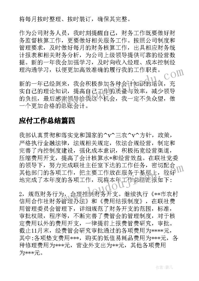 2023年应付工作总结 应付会计的工作总结(通用7篇)